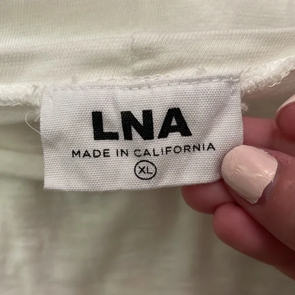 ⭐️2 for $20⭐️ LNA White Strappy Neck Cutout Tee Shirt - Picture 5 of 6